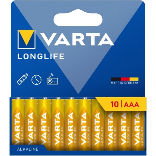 Varta Longlife AAA Alkalisk Batteri 10-pack