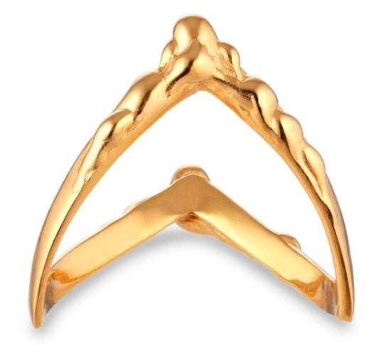 Jane Kønig Drippy V-Ring Ring 18 kt. Gullbelagt sølv DVR-AW22-G_52 - Dame - 925 sterling silver
