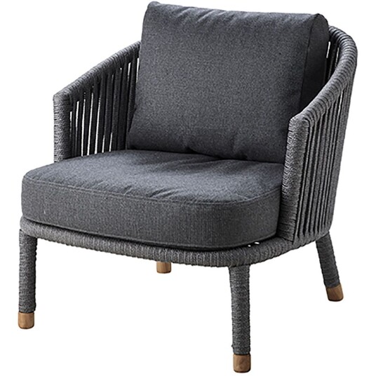 Cane line Moments Lounge lenestol med Airtouch putesett i grå