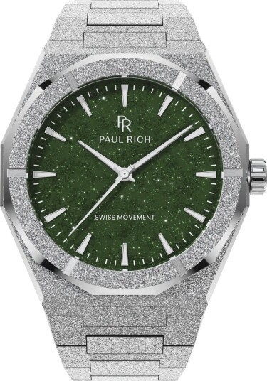 Paul Rich Frosted Star Dust II Silver Green PR20209 - Herre - 43 mm - Analog - Kvarts urverk - Mineralglas