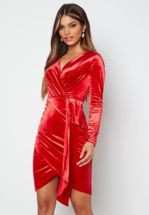 BUBBLEROOM Snapshot Drape Dress Red XS BUBBLEROOM Snapshot Drape Dress Red XS
