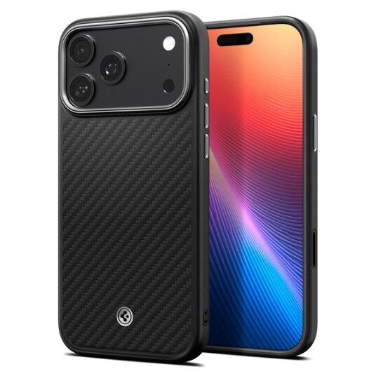Spigen Enzo Aramid T iPhone 17 Pro Deksel Svart/Sølv Spigen Enzo Aramid T iPhone 17 Pro Deksel Svart/Sølv