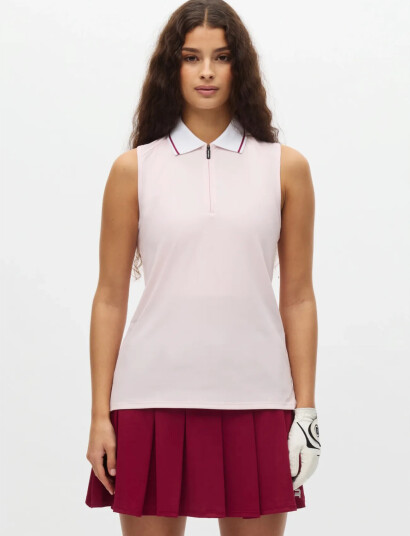 Röhnisch Rib Sleeveless Poloshirt Pink XS Röhnisch Rib Sleeveless Poloshirt Pink XS