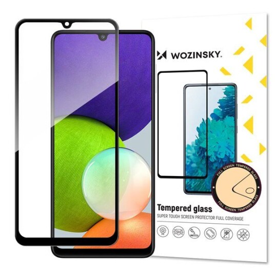 Wozinsky Herdet Glass Full Lim Skjermbeskytter til Samsung Galaxy A22 4G Svart