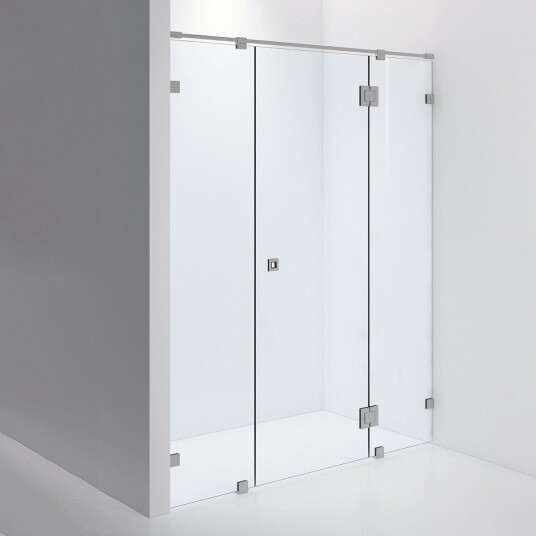 INR Iconic Nordic Rooms Dusjnisje ARC 7 Måltilpasset Brushed Stainless / Klart Glass