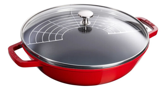Staub Wok med glasslokk Ø30 cm 4,4 L Rød