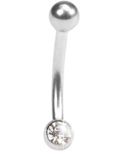 Øyenbrynspiercing med Klar Sten 1.2 x 8 mm