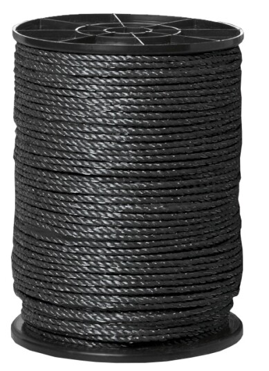 Ledd Elektrisk tau Standard 8mm 200m Sort