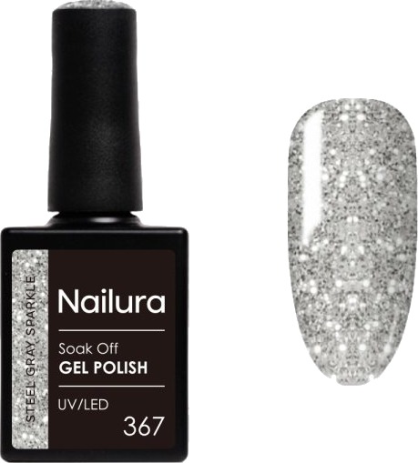 Nailura Gelpolish 367 – Steel Gray Sparkle – 10 ml