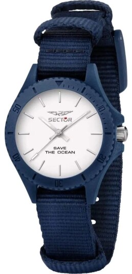 Sector Dameklokke R3251539502 Save the Ocean Hvit/Tekstil Ø32 mm