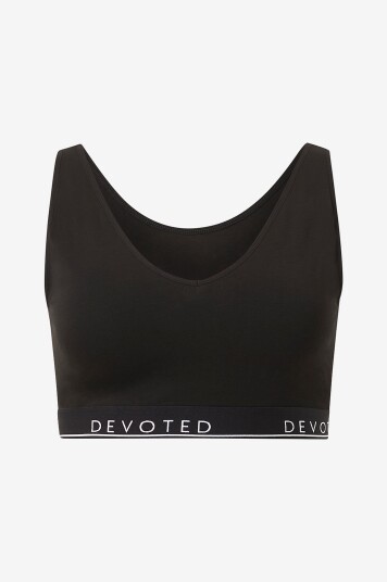 Zizzi Bh topp lComfy Solid V neck Bra Top Svart
