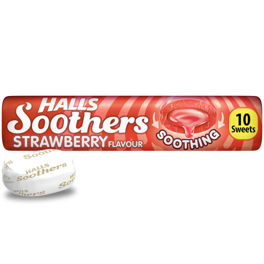 HALLS Soothers Strawberry 45 gr. HALLS Soothers Strawberry 45 gr.
