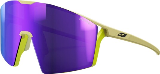 Julbo Edge Spectron Sportsbriller Matt Light Brown/Fluorescent Yellow w/ Smoke Purple Julbo Edge Spectron Sportsbriller Matt Light Brown/Fluorescent Yellow w/ Smoke Purple
