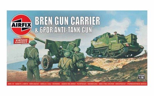 Airfix 1/76 Bren Gun Carrier and 6PDR Anti-Tank Gun Vintage Classics