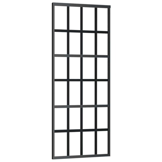 vidaXL Skyvedør med monteringssett svart 76x205 cm ESG-glass