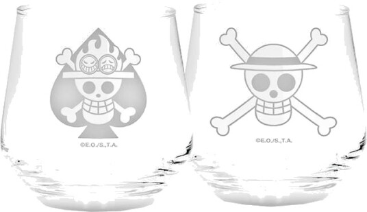 ABYStyle One Piece glass 2 pakning Luffy & Ace
