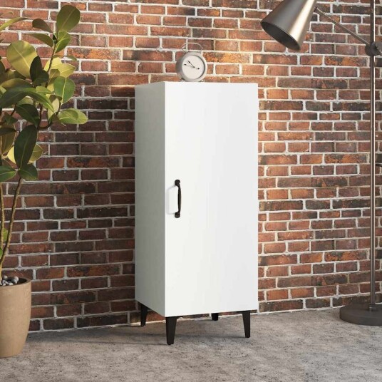 vidaXL Skjenk hvit 34,5x34x90 cm konstruert tre