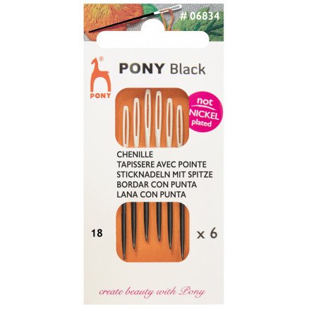 Pony Black Stramaj med spiss størrelse 22 6 stk Pony Black Stramaj med spiss størrelse 22 6 stk