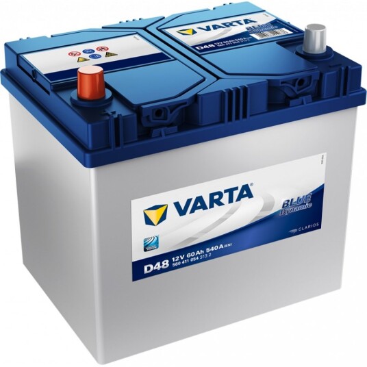 VARTA Blue Dynamic Batteri 12V 60AH 540CCA (232x173x200/225mm) +venstre D48. VARTA Blue Dynamic Batteri 12V 60AH 540CCA (232x173x200/225mm) +venstre D48.