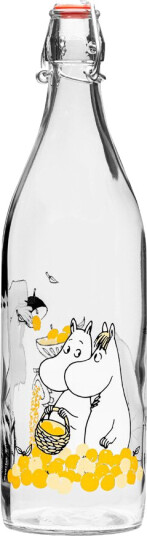 Muurla Mummi glassflaske Friuts 1L klar/gul Muurla Mummi glassflaske Friuts 1L klar/gul