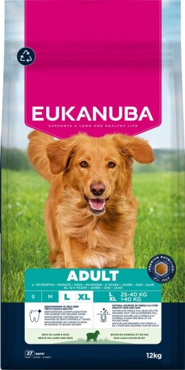 Eukanuba Premium Nutrition Adult Large & Giant Breed Lam & Ris Sparepakke 2 X 12 kg