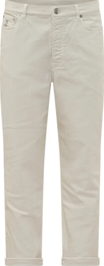 Brunello Cucinelli Herre Jeans Hvit 2XL,