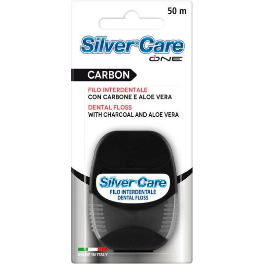 Tanntråd i kull SILVERCARE One Carbon og Aloe Vera 50 mtr.