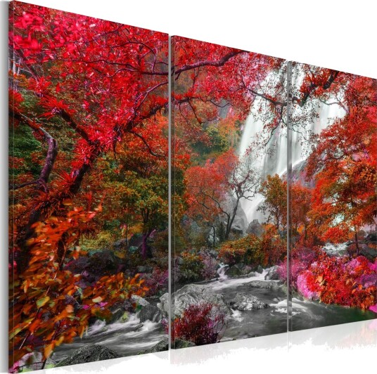 Bilde Beautiful Waterfall Autumnal Forest 120x80 Artgeist sp. z o. o.