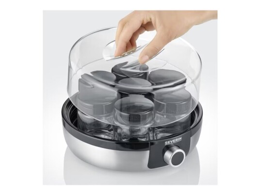 Severin JG 3521 Yoghurtmaskin 13 W børstet rustfritt stål / svart