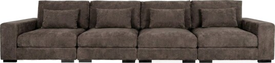 Dubai 4 seters sofa ekstra dyp i Chenille   Mørkebrun
