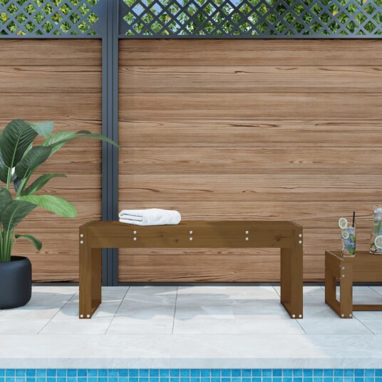 vidaXL Hagebenk honningbrun 110x38x45 cm heltre furu vidaXL Hagebenk honningbrun 110x38x45 cm heltre furu