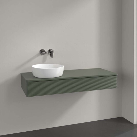 Villeroy & Boch Antao Servantskap med 1 skuff 120x50x19 cm u/lys Grønn Matt Villeroy & Boch Antao Servantskap med 1 skuff 120x50x19 cm u/lys Grønn Matt