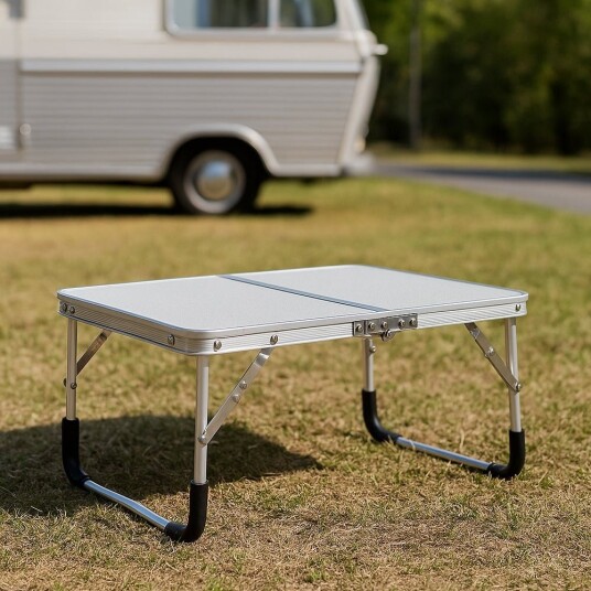 Sammenleggbart lettvekts campingbord i aluminium