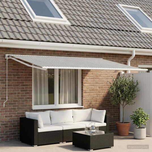 vidaXL Reserveduk til markise Antrasitt og Hvit 350 x 200 cm Polyester