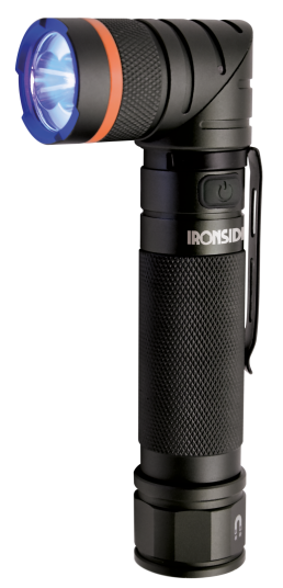 Ironside Håndlykt Twist Oppladbar, +UV 1000 lm