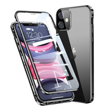 iPhone 11 Magnetic Deksel med Herdet Glass Svart