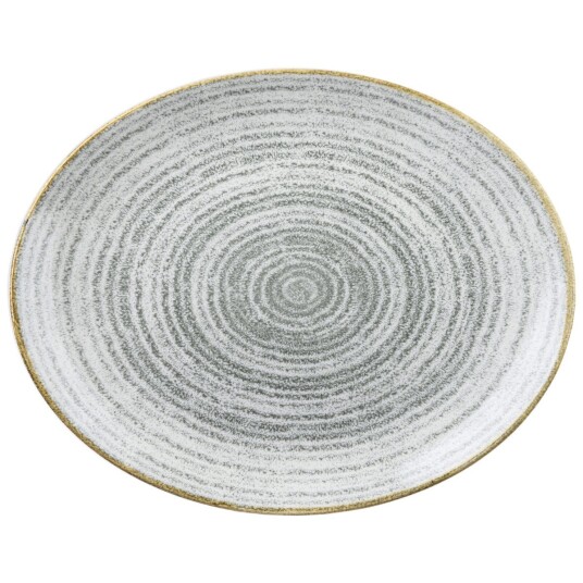 Churchill Fat Studio Prints Stone Grey oval coupe 27x22.9 cm  Lysegrå/Brun Oval 12 Stykk / Forpakning
