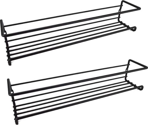 Veggmontert krydderhylle 29x6,5x6cm 2 pk Svart Veggmontert krydderhylle 29x6,5x6cm 2 pk Svart