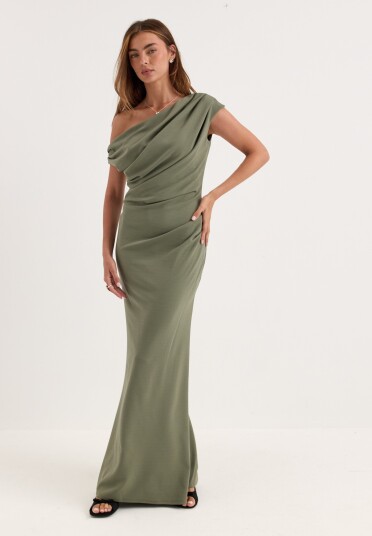 Bubbleroom Occasion Asymmetric Draped Maxi Dress