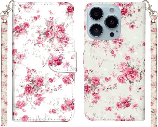 Trolsk Lommebokdeksel Blomsterhage (iPhone 13 Pro Max)