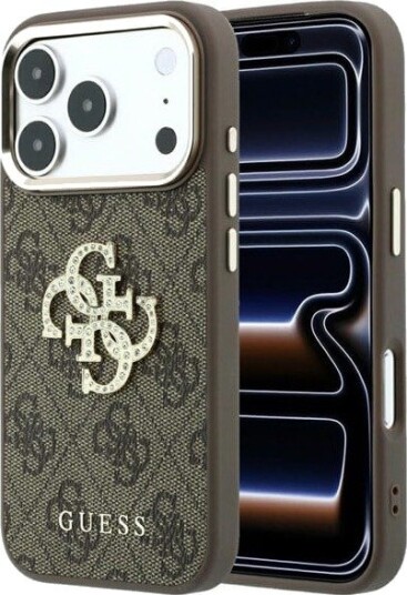 GUESS 4G & Big Strass Logo Case for iPhone 17 Pro Max / 18 Pro Max - Brown