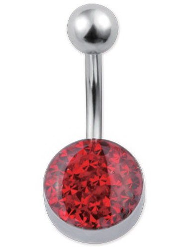Glitzy Navlepiercing Rød