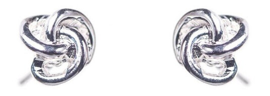 Dazzling Earring Silver Col Studs As A Knot
