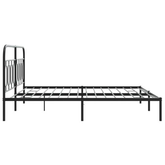  Sengeramme i metall med sengegavl svart 193x203 cm 8721102645938