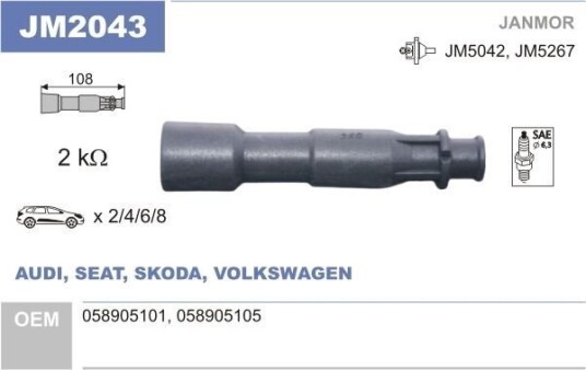 JANMOR JM2043 Plugg, coil