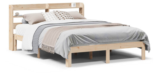 Sengeramme med hodegavl 135x190 cm heltre furu 3306778