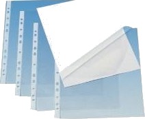 Plastlomme Q Connect Klar Åben Top/Side 0,08Mm Præget A4 Pp,10 Pk X 100 Stk/Krt