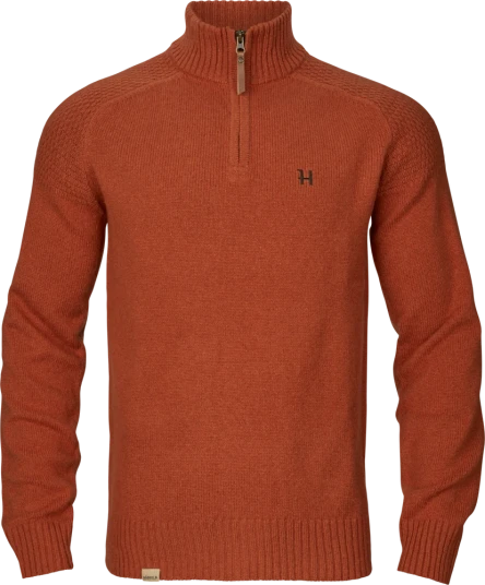 Härkila Vincent Merino Halvglidelås Genser Herre Bombay brown 3XL