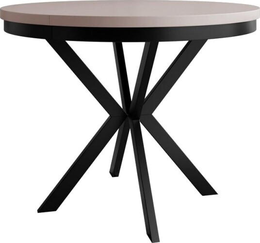 Sereth Matbord 100 cm Rund - Beige/Svart