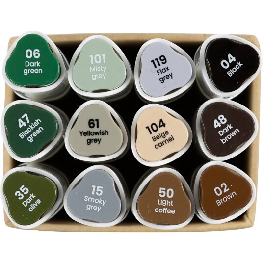 Creativ Company Markers 12-set Nature Colours